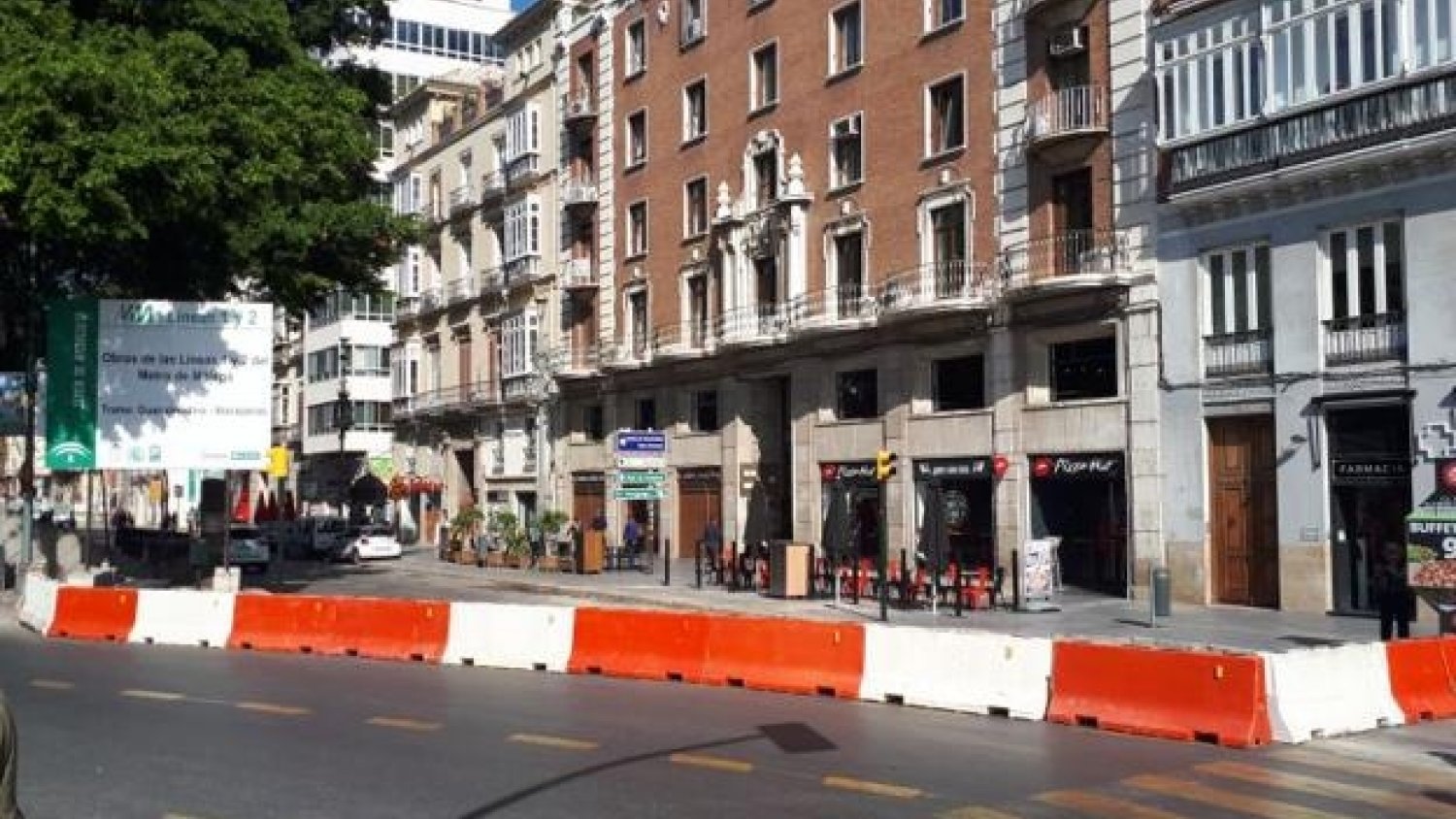 Comienzan los cortes de tráfico por las obras de la Alameda en Málaga