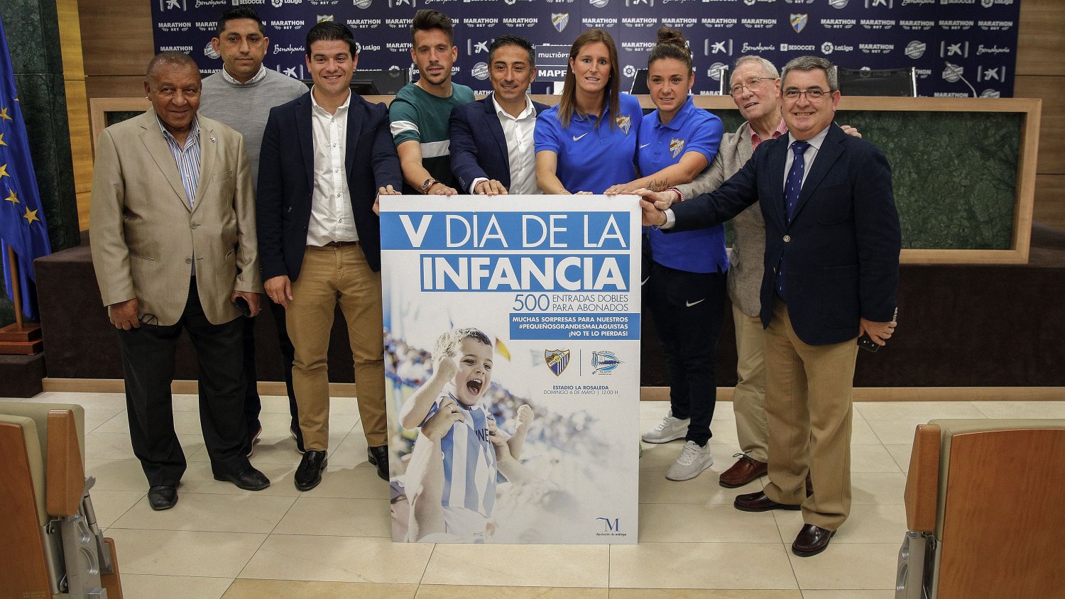 La Diputación y el Málaga C.F. volverán a llevar a los niños a La Rosaleda en el V Día de la Infancia