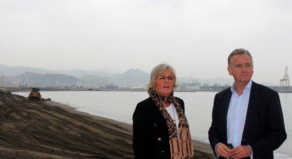 El Puerto de Málaga finaliza la primera fase del proyecto de estabilización de la playa de San Andrés