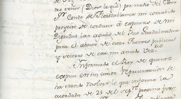 El Archivo Municipal expone un documento sobre la construcción del acueducto de San Telmo