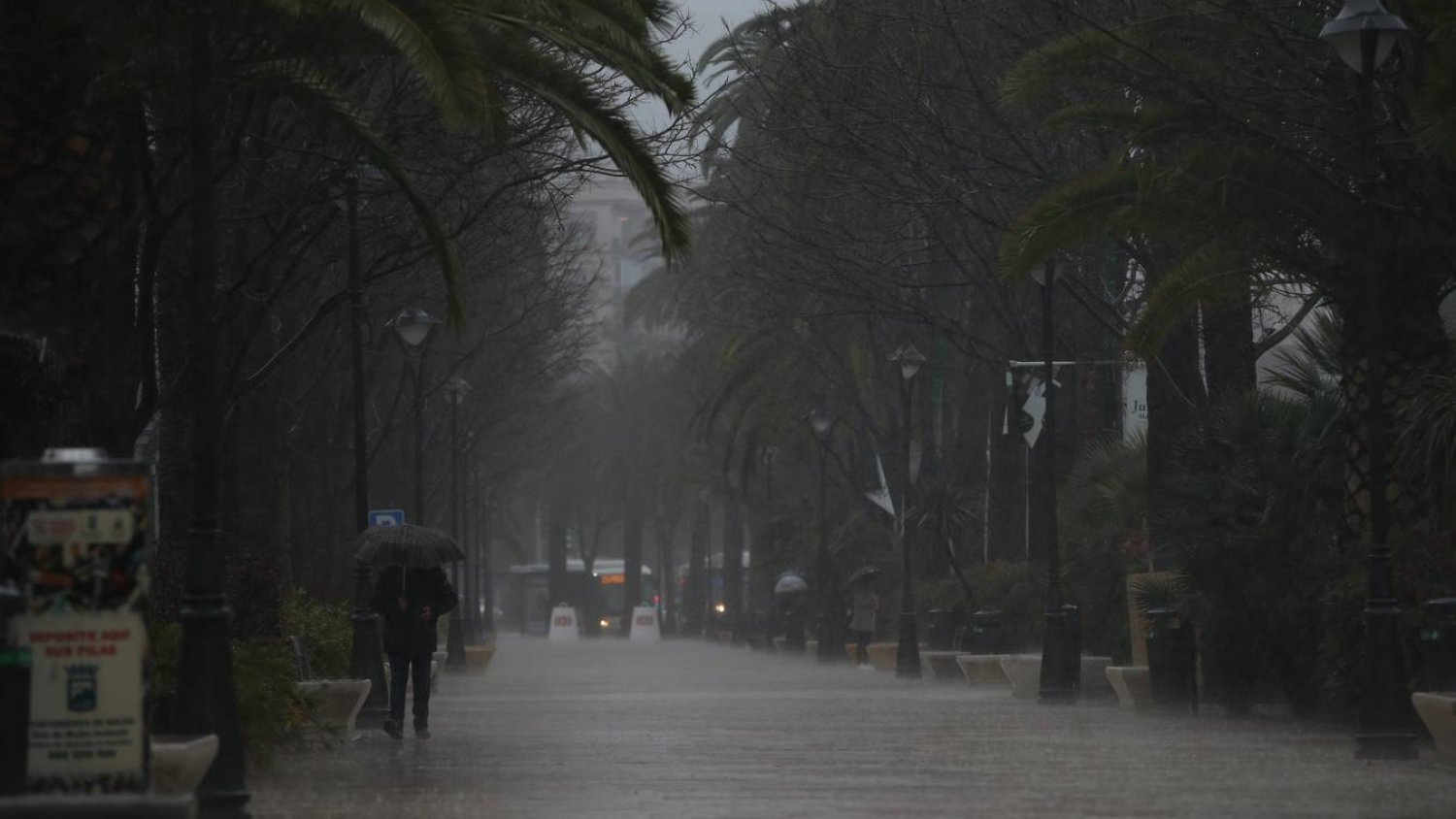 Aemet amplía el aviso naranja por fuertes lluvias en Málaga