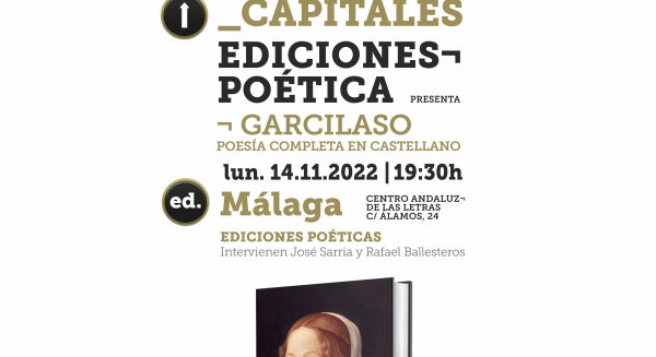 El Centro Andaluz de las Letras presenta una antología poética sobre Garcilaso de la Vega