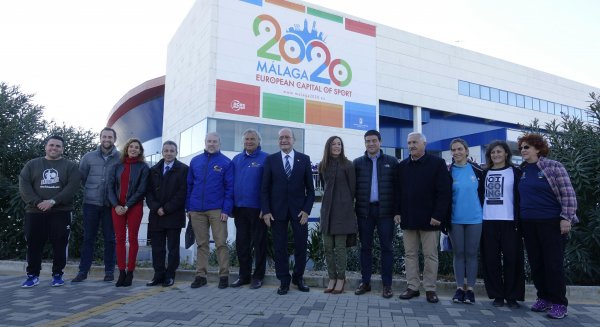 Málaga se viste con el logo de la Capital Europea del Deporte 2020