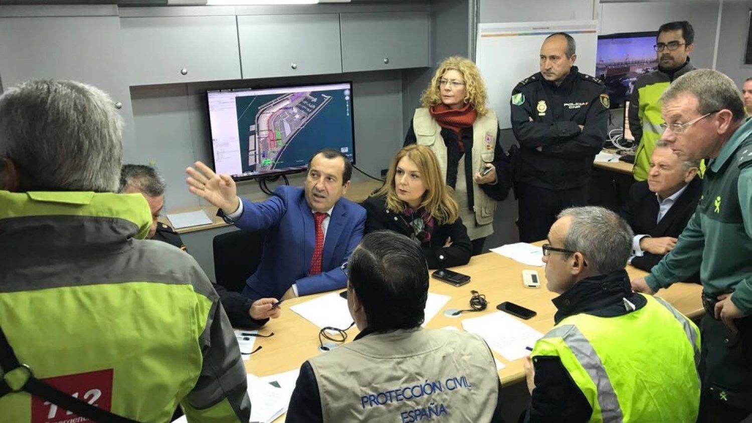 Junta de Andalucía y Gobierno central coordinan un simulacro de gran emergencia en el Puerto de Málaga