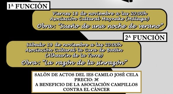 El l XX Certamen de Teatro 'Isidro Carbonero Villa de Campillos' se celebrará del 18 al 27 de noviembre