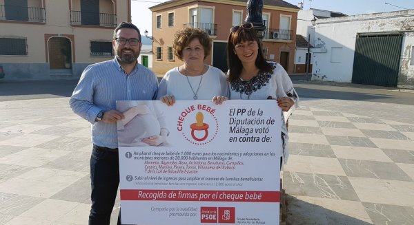 El PSOE reclama que el cheque bebé llegue a las familias de la ELA de Bobadilla Estación