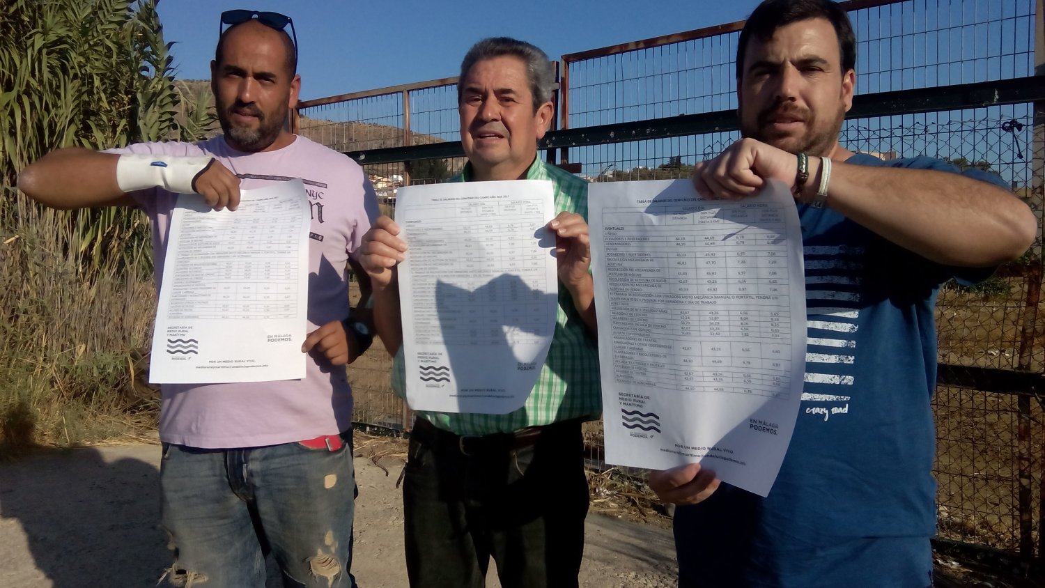 Podemos empieza en el Valle del Guadalhorce una campaña informativa sobre los derechos salariales de los trabajadores del campo