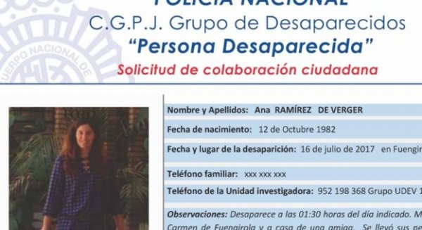 Desaparecida una mujer de 34 años en Fuengirola desde el 16 de julio