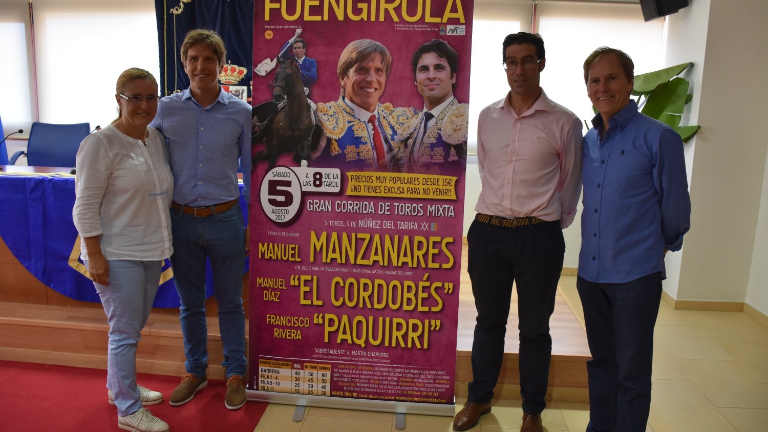 Manuel Manzanares, El Cordobés y Paquirri, juntos en la plaza de Toros de Fuengirola