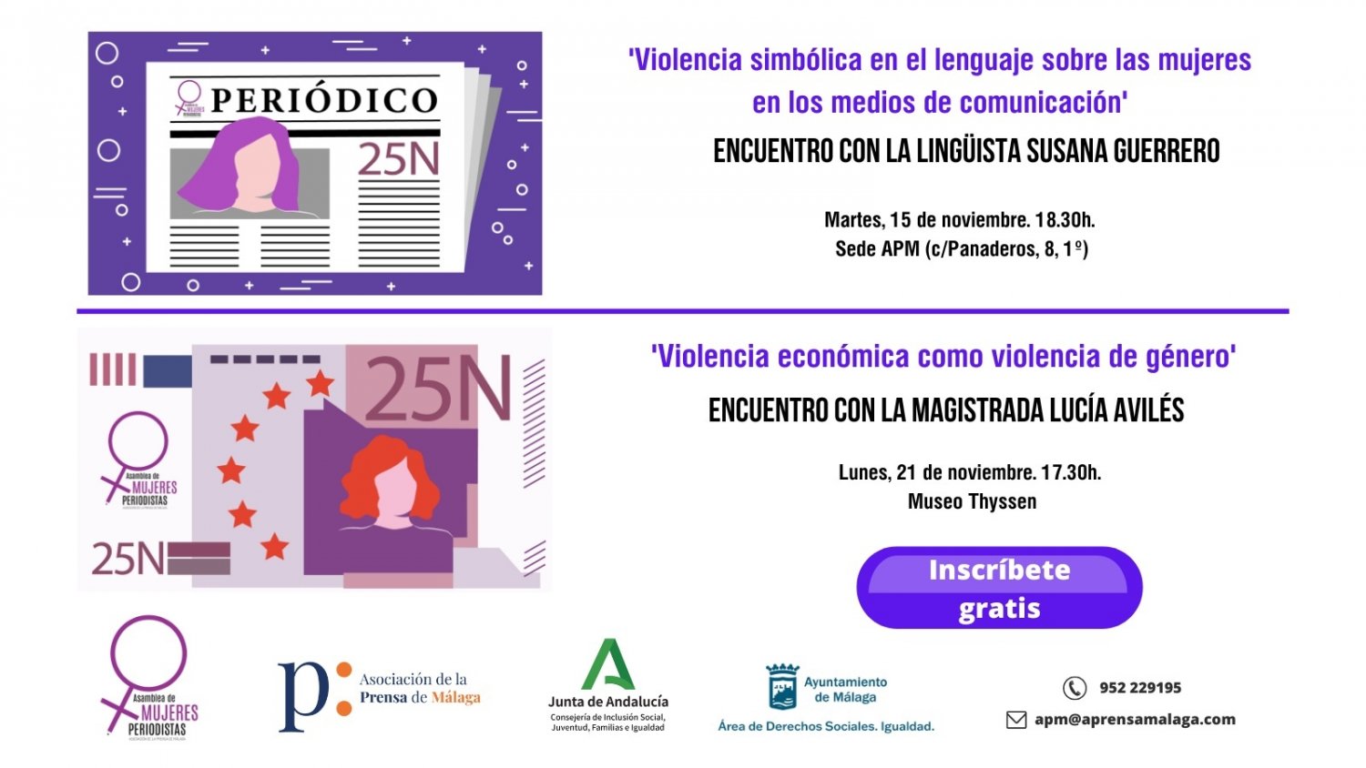 La violencia económica centra la campaña del 25N de la Asamblea de Mujeres Periodistas