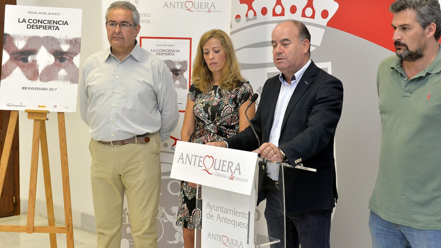 Antequera conmemorará el XX del asesinato de Miguel Ángel Blanco con un acto en homenaje a las víctimas del terrorismo