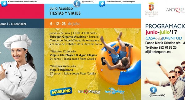 Antequera presenta una variada y amplia programación del Área de Juventud para el verano