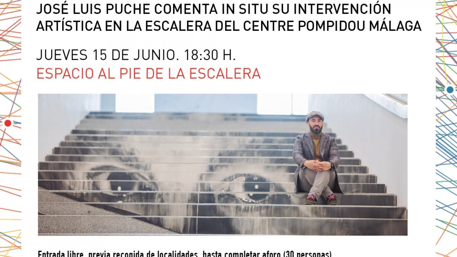 José Luis Puche reflexionará sobre su trabajo 'Papá' en las escaleras del Centre Pompidou Málaga