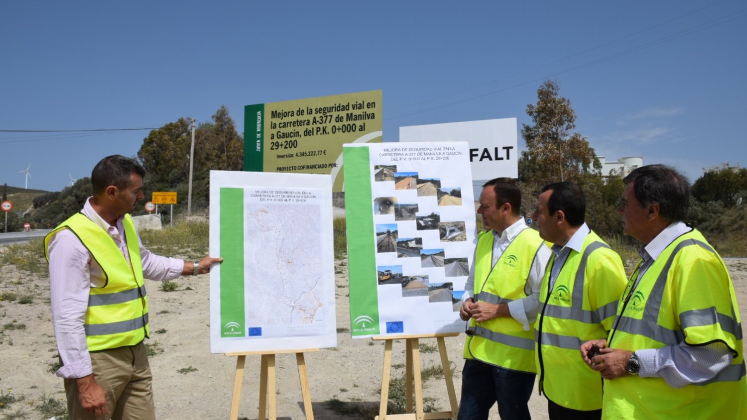 Las obras de mejora de la seguridad vial en la A-377 alcanzan el 30% de su nivel de ejecución