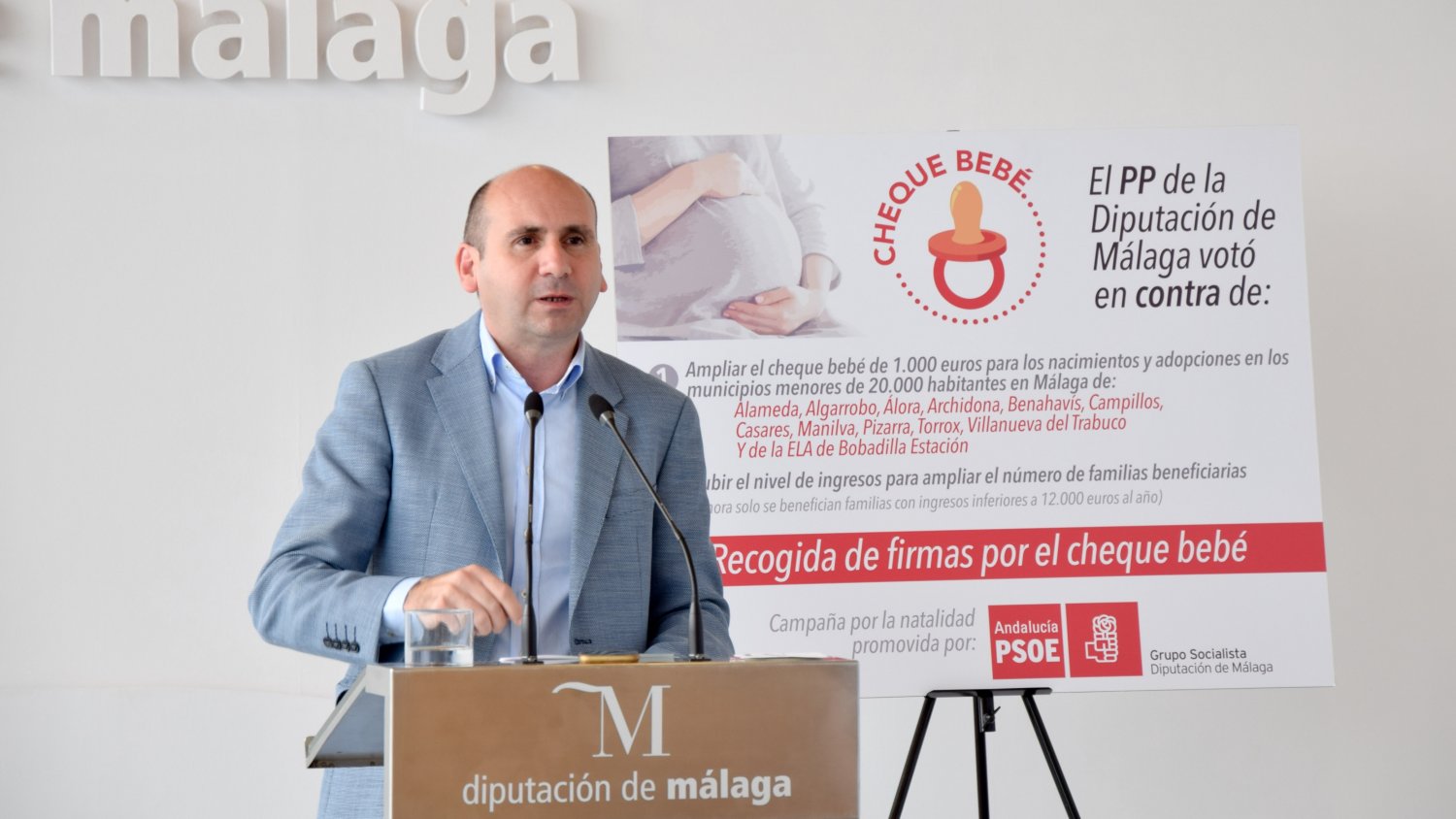 PSOE denuncia que PP y C's excluyen del cheque bebé de la Diputación a municipios menores