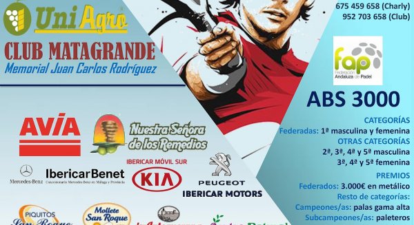 El Club Social Matagrande de Antequera acogerá el VII Open Solidario Memorial Juan Carlos Rodríguez