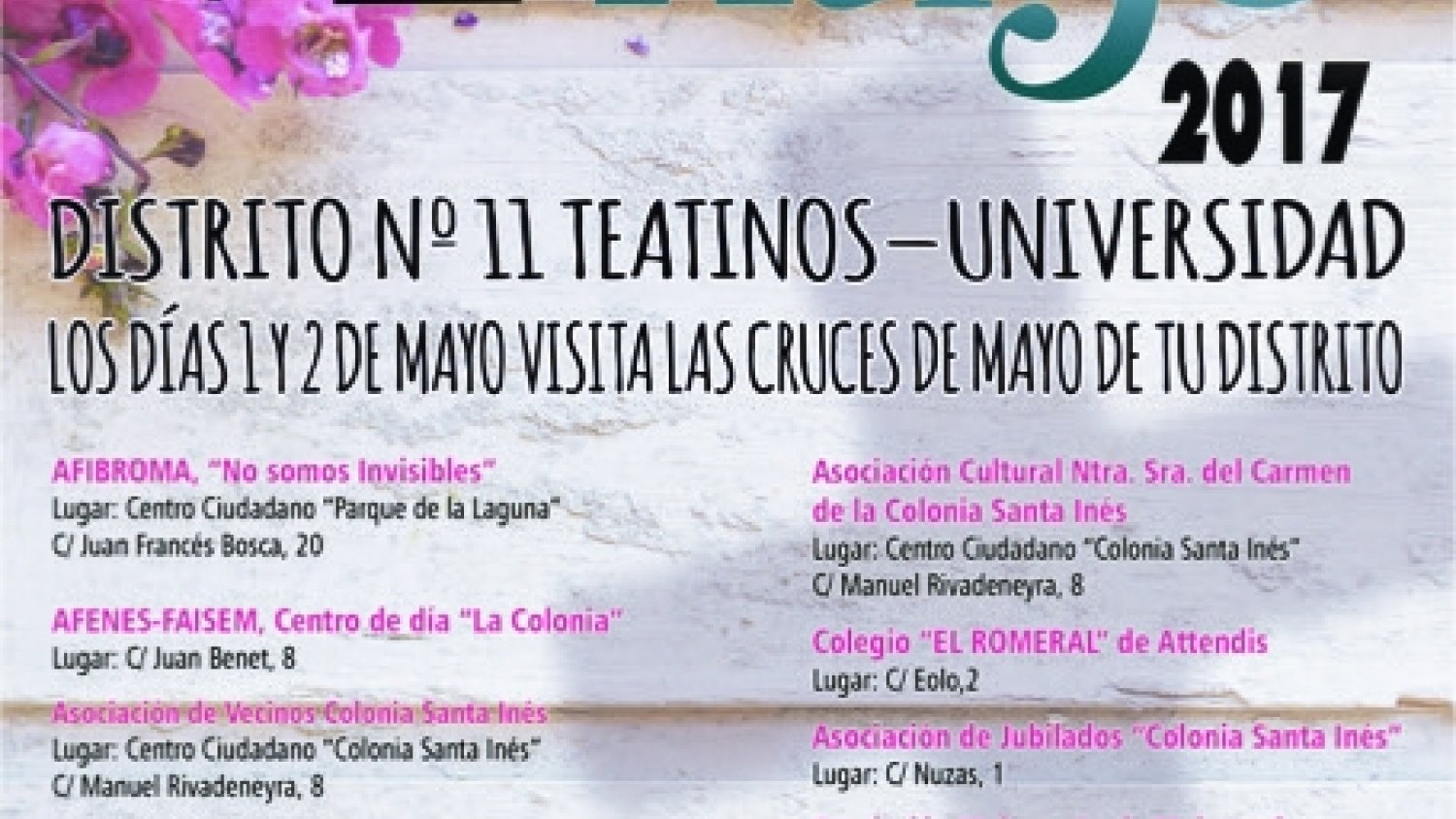 El 1 y 2 de mayo podrán visitarse las Cruces de Mayo del concurso Teatinos-Universidad