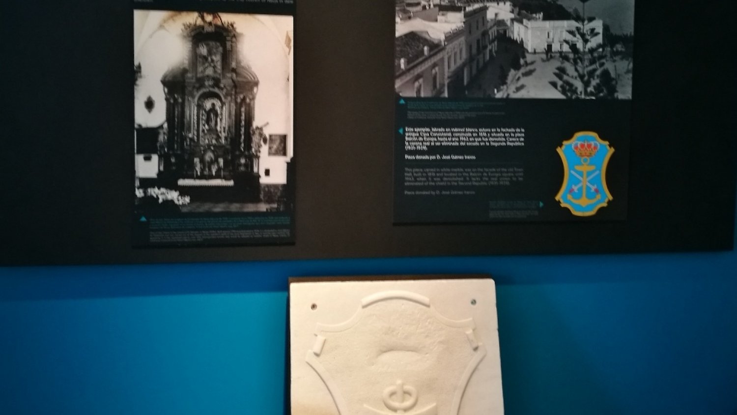 El Museo de Nerja rescata para su exposición un antiguo escudo de la ciudad del siglo XIX