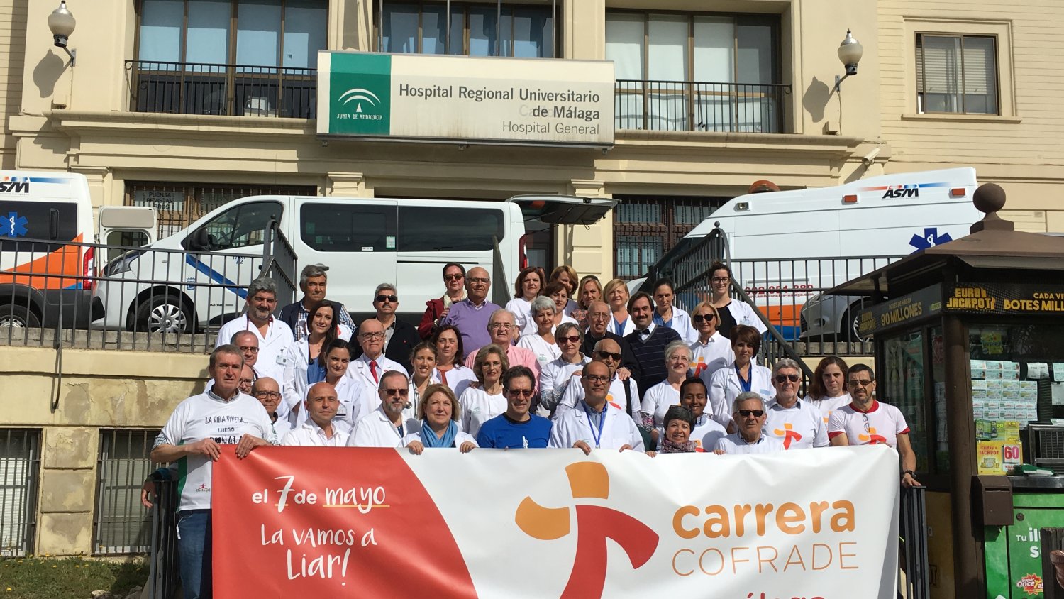 El Hospital Regional apoyan la carrera cofrade de la agrupación de cofradías de Málaga
