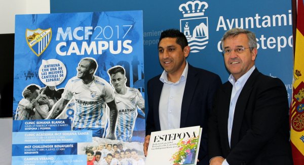 El alcalde de Estepona y 'Basti' presentan el campus del Málaga CF en la localidad