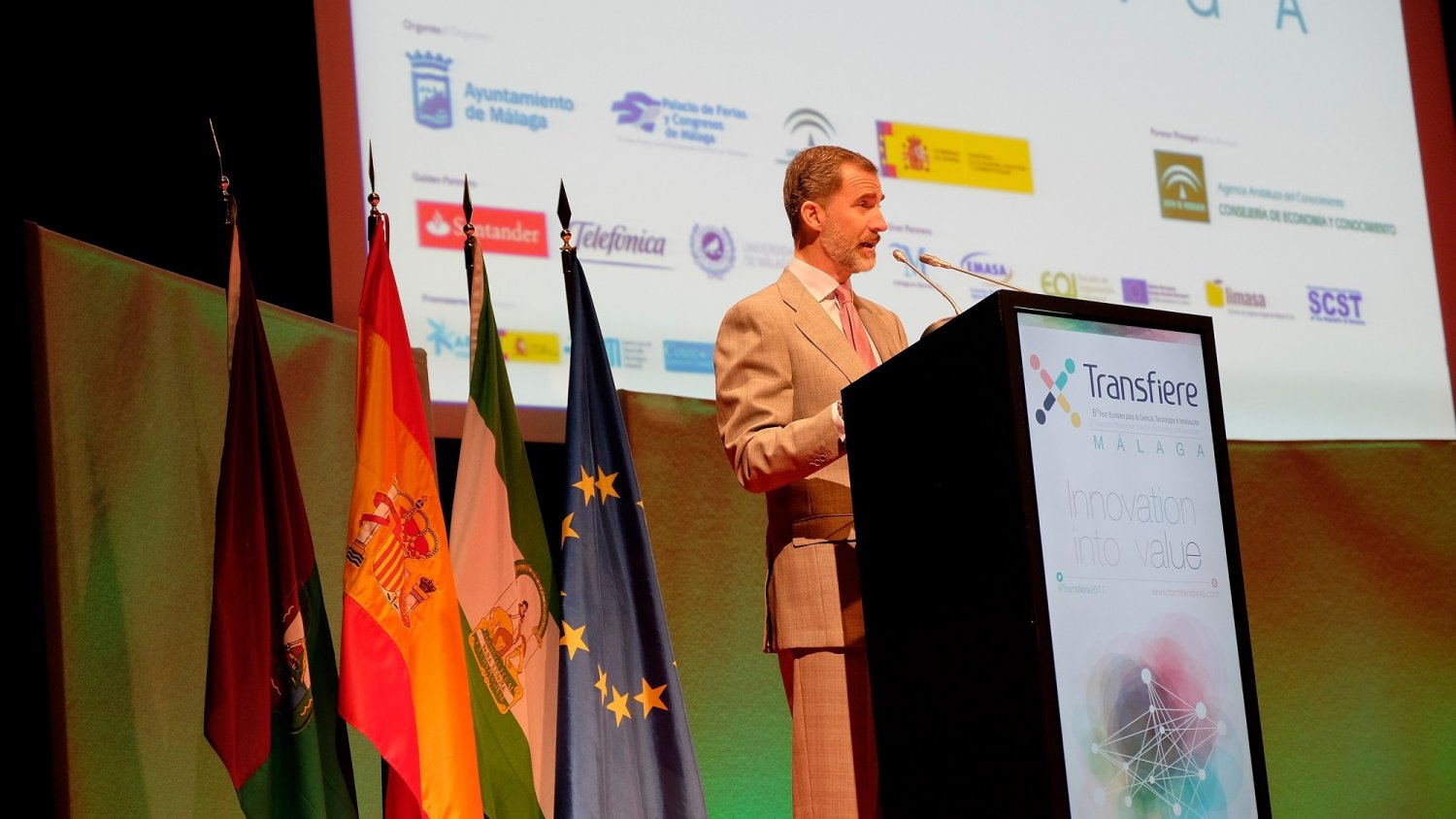 El Rey Felipe VI inaugura el Foro Transfiere, que convierte a Málaga en punto de encuentro nacional de la innovación