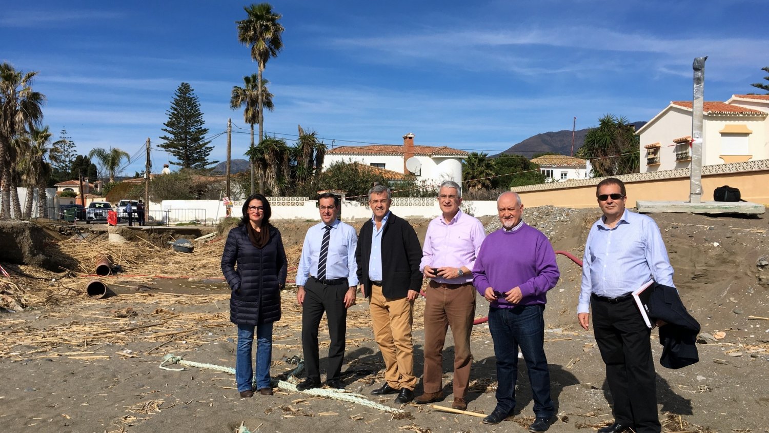 El alcalde de Estepona y el subdelegado del Gobierno anuncian el inicio de las obras para reparar los daños del temporal