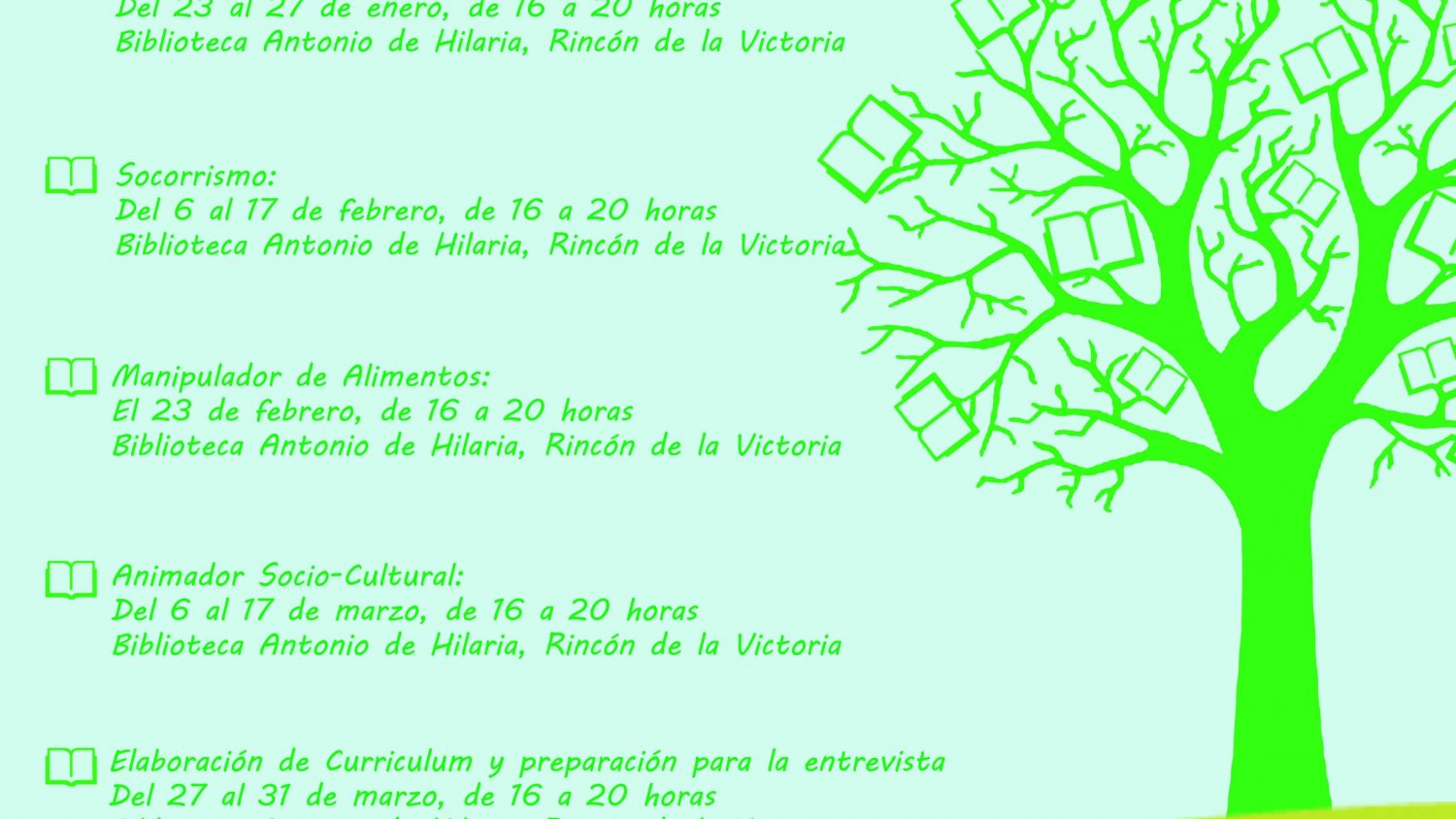 El área de Juventud de Rincón continúa el Plan de Formación Joven con la organización de cinco cursos