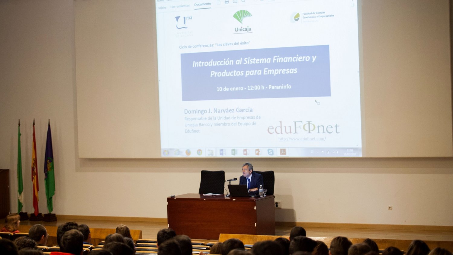 Unicaja acerca el sistema financiero y los productos para empresas a los universitarios de Málaga