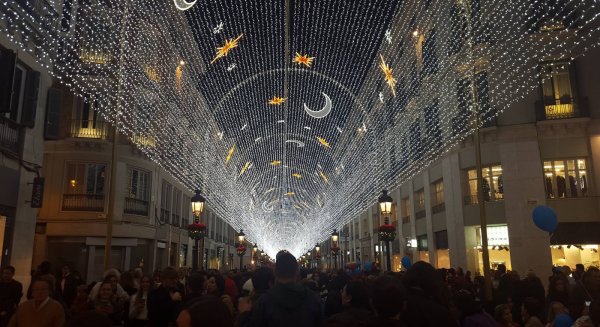 Cerca de 250.000 visitas al espectáculo navideño de luz y sonido de calle Larios en sólo 4 días del puente