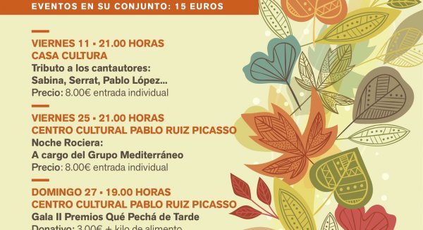 Torremolinos celebra un ciclo lleno de música rociera, cantautores y premios televisivos con el Noviembre Cultural