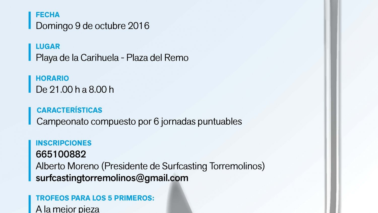 Torremolinos celebra la 8º Jornada de la Liga de Pesca Surf Casting