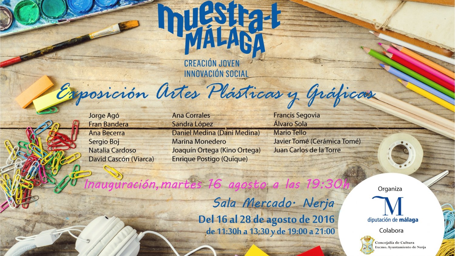 El proyecto Muestra-T Málaga comienza su tercera edición con una exposición en Nerja de arte plástico y gráfico