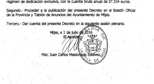 Maldonado (C's) sube el sueldo a una de sus concejales a 57.334 euros