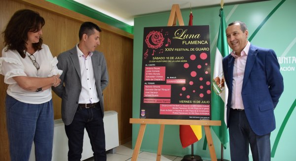 Antonio Reyes, Julián Estrada, El Niño Bonela, Simón Román y Sebastián Vilches, en el XXIV Festival de la Luna Flamenca de Guaro