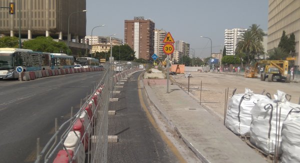 Las obras del Metro de Málaga afrontan las labores previas para la demolición del tablero norte del Puente de Tetuán