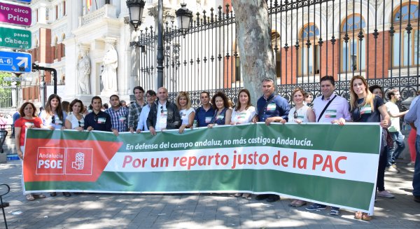 Alcaldes y concejales del PSOE de Málaga reclaman a Rajoy en Madrid una rectificación