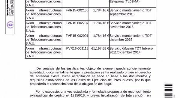 El PP aprueba en un solo reconocimiento extrajudicial casi 70 mil euros de impagos en Estepona