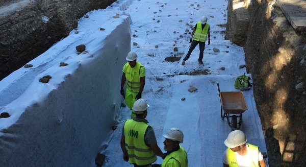 Comienza la protección de los restos arqueológicos hallados durante las obras del Metro de Málaga en la Alameda Principal