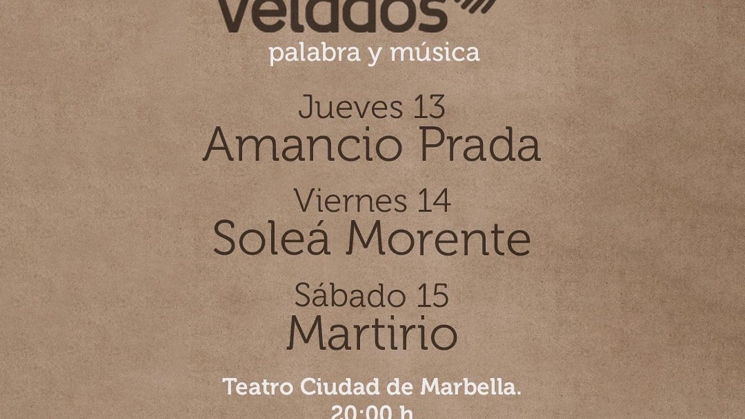 Amancio Prada abre este jueves en el Teatro Ciudad de Marbella la tercera edición de ‘Cantos Velados’
