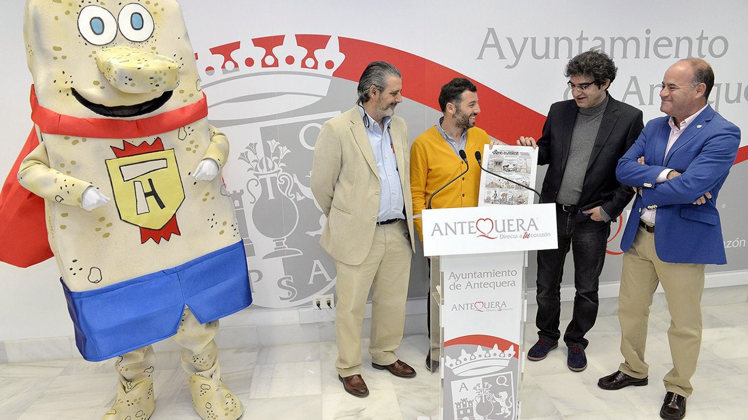 La candidatura del Sitio de los Dólmenes de Antequera ya tiene mascota y tebeo diseñados por Idígoras