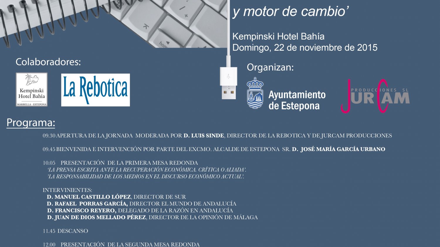 Estepona acoge un encuentro nacional sobre periodismo y vida municipal, que abordará el papel de la Administración local en la economía