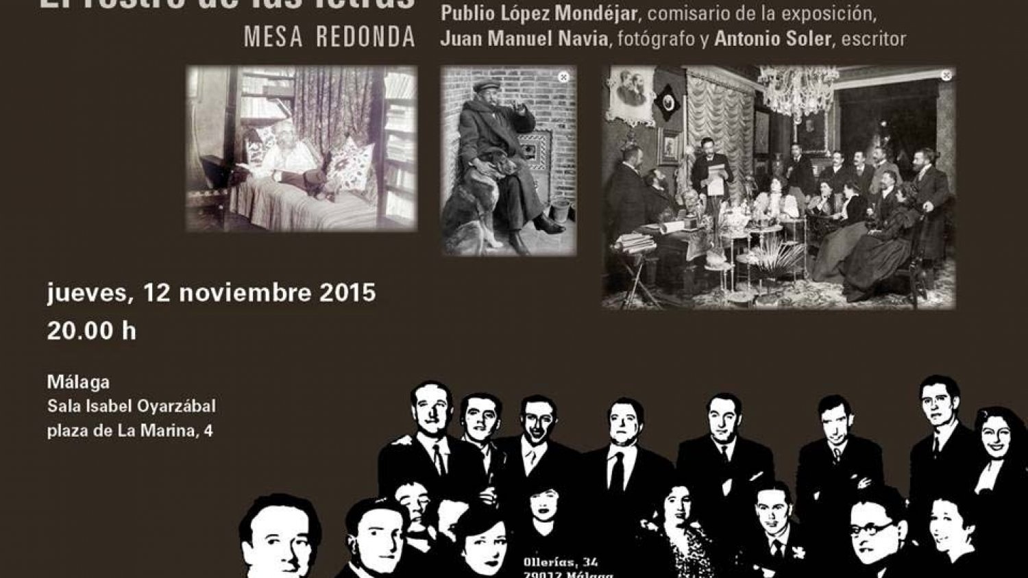 El Centro Cultural Generación del 27 organiza una mesa redonda en torno a la exposición 'El rostro de las letras'