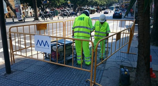 Las obras del Metro implantan el desvío de tráfico hacia la plaza de la Marina que evita el paso por la Alameda Principal