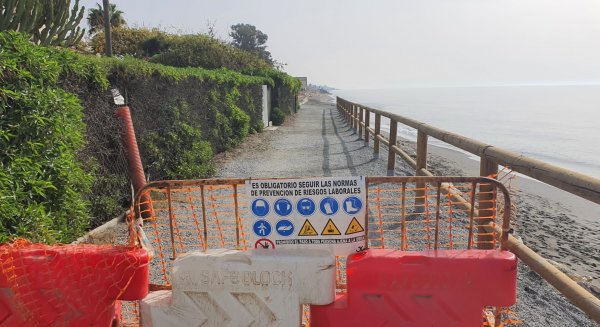 Iniciadas las obras del tramo de senda litoral desde la playa de Los Rubios hasta el arroyo Santillán