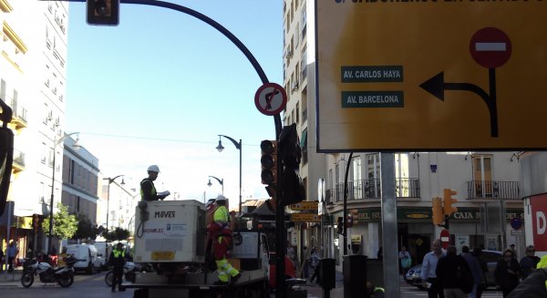 Implantados los desvíos de tráfico del metro en las calles Mazarredo, Juan de Austria, Jaboneros y Sevilla