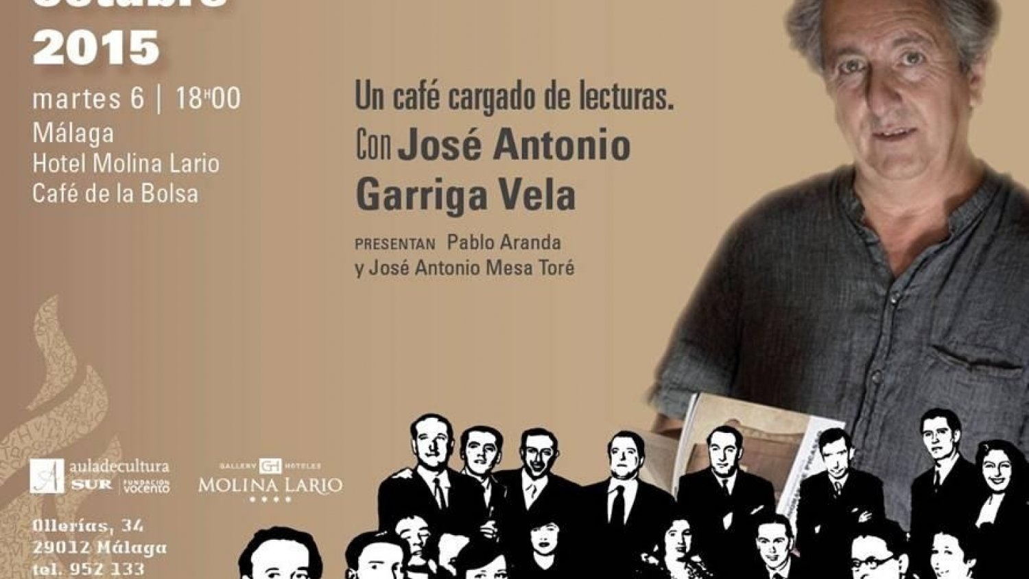 El narrador José Antonio Garriga Vela, invitado por el Centro del 27 a 'Un café cargado de lecturas'