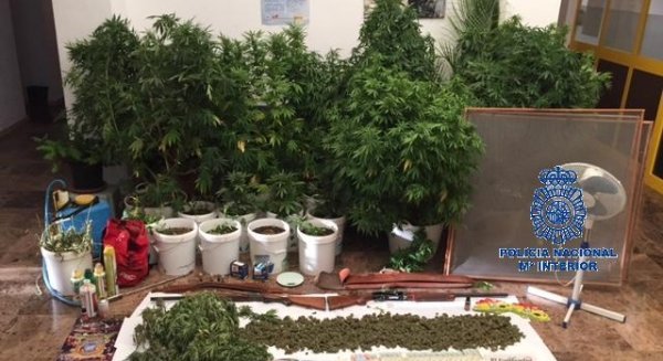 Detenidas cuatro personas e incautados 10 kilos de marihuana en una vivienda de Málaga