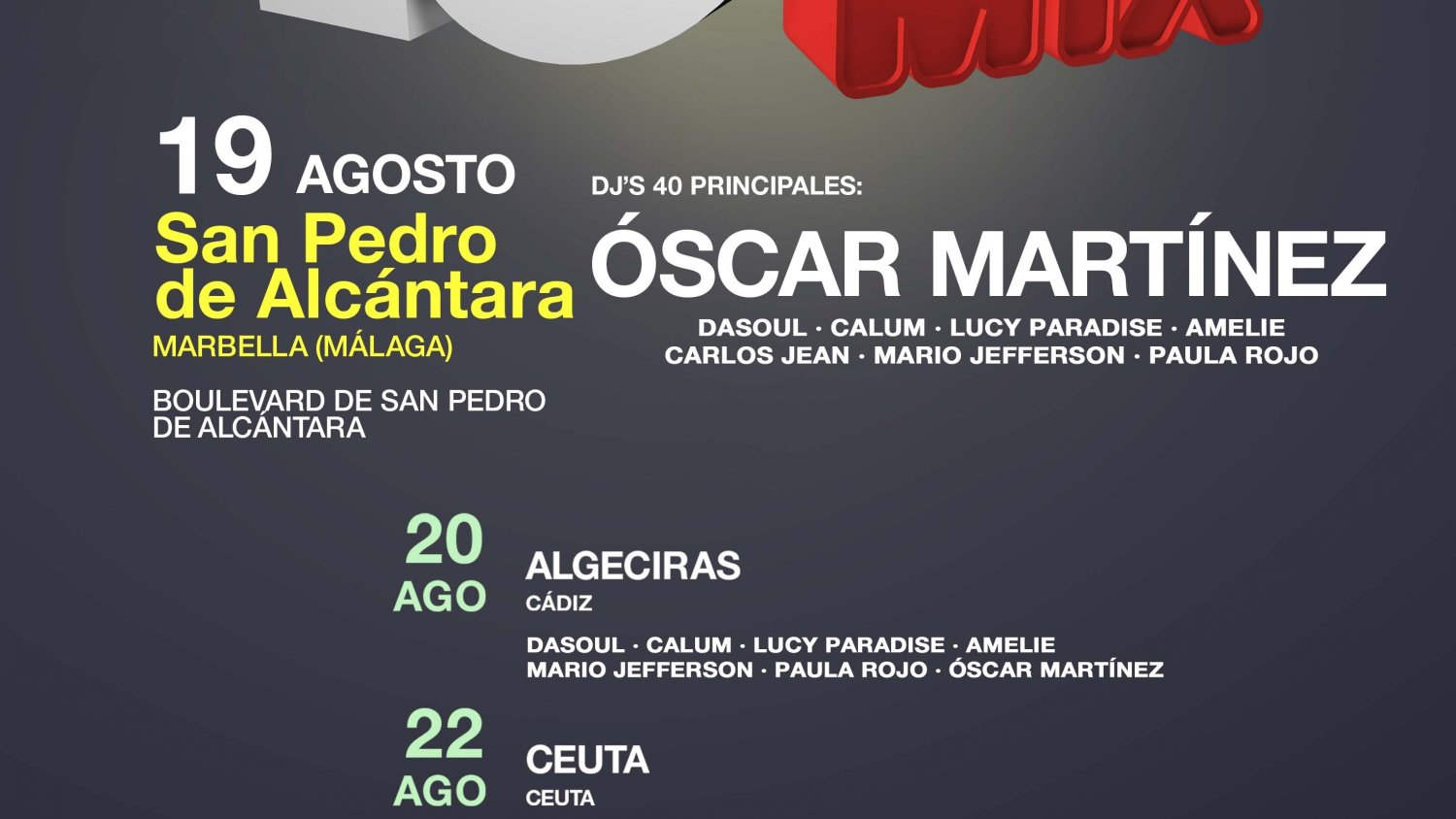 La gira musical 40 Hot Mix llega este miércoles a Marbella
