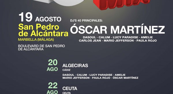 La gira musical 40 Hot Mix llega este miércoles a Marbella