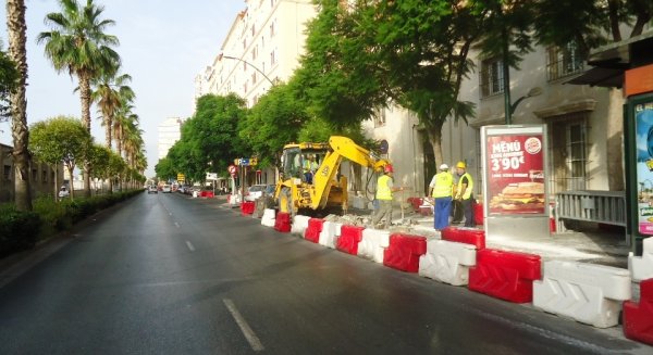 Comienzan las obras del desvío de tráfico por el Muelle de Heredia por las obras del metro